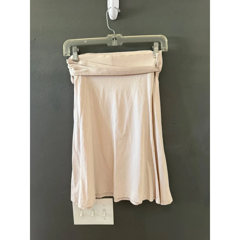GAP Womens XS Blush Pink Feminine Tie Waist A-Line Mini‎ Skirt Jersey Knit